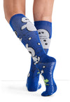 Build A Snowman - Women's 10-15mmHg Compression Socks (Back)