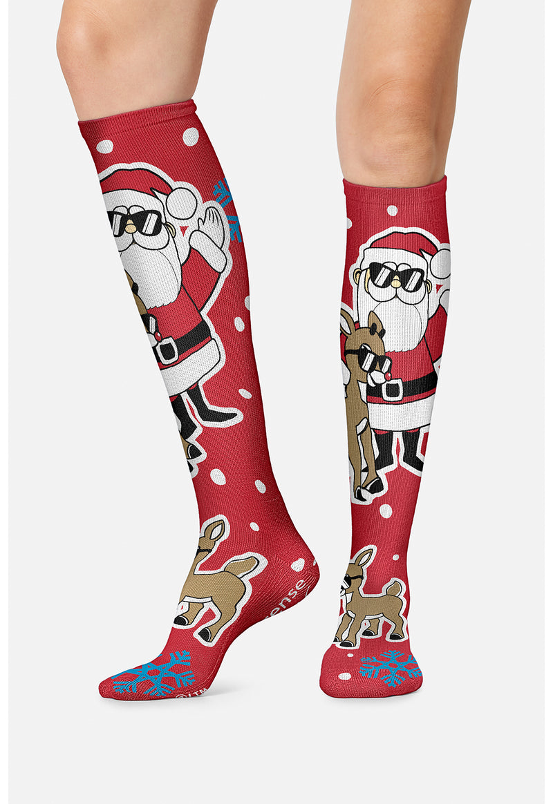 Bright Holiday - Women's 10-15mmHg Compression Socks