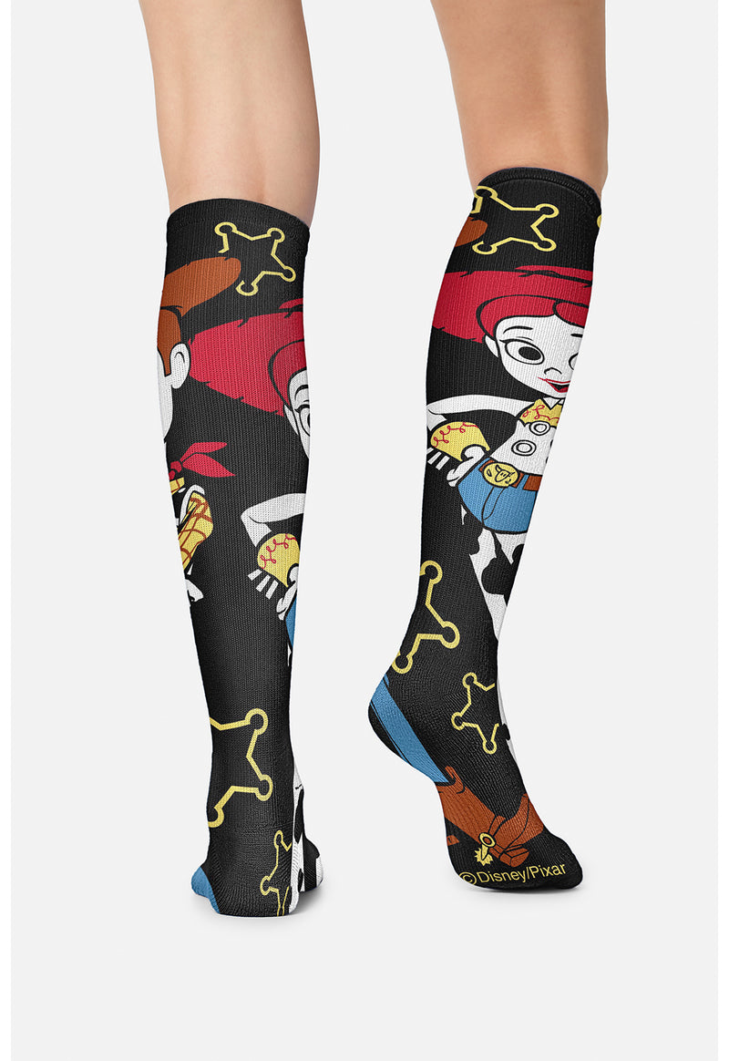 Cowboy Camaraderie - Women's 10-15mmHg Compression Socks (Back)