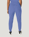 Ceil Blue - White Cross V-Tess Women's 7 Pocket Yoga Waist Cargo Jogger Scrub Pant for Nursing