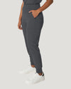 Dark Pewter - White Cross V-Tess Women's 7 Pocket Yoga Waist Cargo Jogger Scrub Pant for Nursing