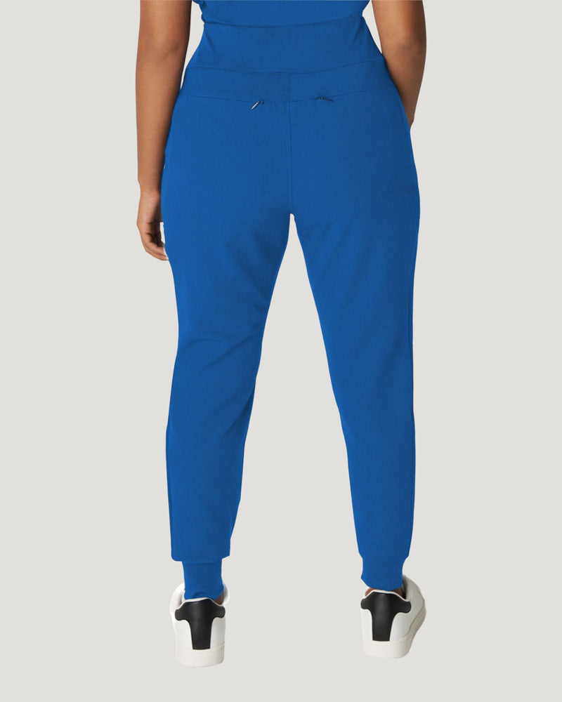 Royal Blue - White Cross V-Tess Women's 7 Pocket Yoga Waist Cargo Jogger Scrub Pant for Nursing