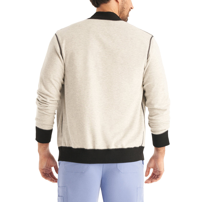 Black/heather Pewter - White Cross Scrub Jackets - Detail View