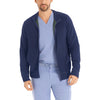 Navy/Heather Pine Grove - White Cross CRFT Unisex 5 Pocket Zip-Front Reversible Scrub Jacket for Nursing