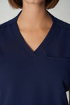 Black - White Cross 2-Pocket V-Neck Scrub Top - Detail View