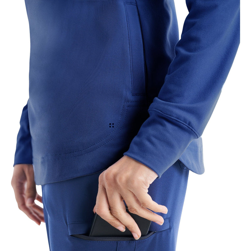 Navy - White Cross 3-Pocket Quarter-Zip Pullover Top - Detail View