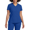 Royal Blue - White Cross V-Tess Women's 3 Pocket V-Neck Scrub Top for Nursing