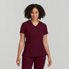 Wine - White Cross V-Tess Women's 3 Pocket V-Neck Scrub Top for Nursing
