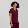 Wine - White Cross V-Tess Women's 3 Pocket V-Neck Scrub Top for Nursing