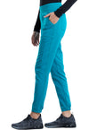 Teal Blue - Cherokee Cherokee WW Revolution Women's Scrub Pants - Left Side View
