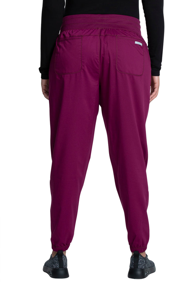 Wine - Cherokee WW Revolution Women's Scrub Pants - Back View