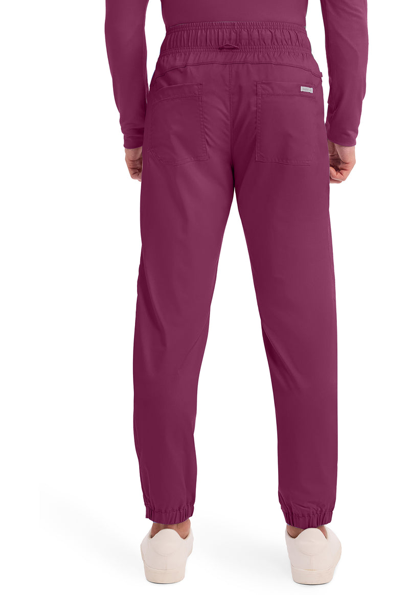 Wine - Cherokee WW Revolution Men's Scrub Pants - Back View