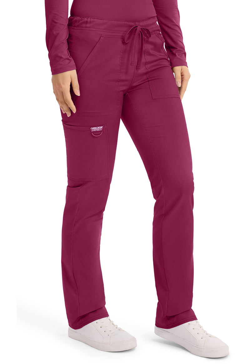 Wine - Cherokee Cherokee WW Revolution Unisex Scrub Pants - Right Side View