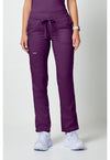 Eggplant - Women's Mid Rise Tapered Leg Drawstring Scrub Pants