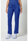 Galaxy Blue - Women's Mid Rise Tapered Leg Drawstring Scrub Pants