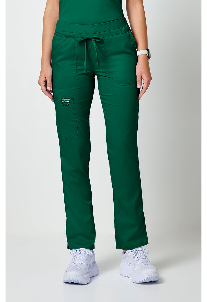 Hunter Green - Cherokee WW Revolution Women Scrub Pants - Front View