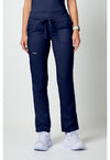 Navy - Cherokee WW Revolution Women Scrub Pants - Front View