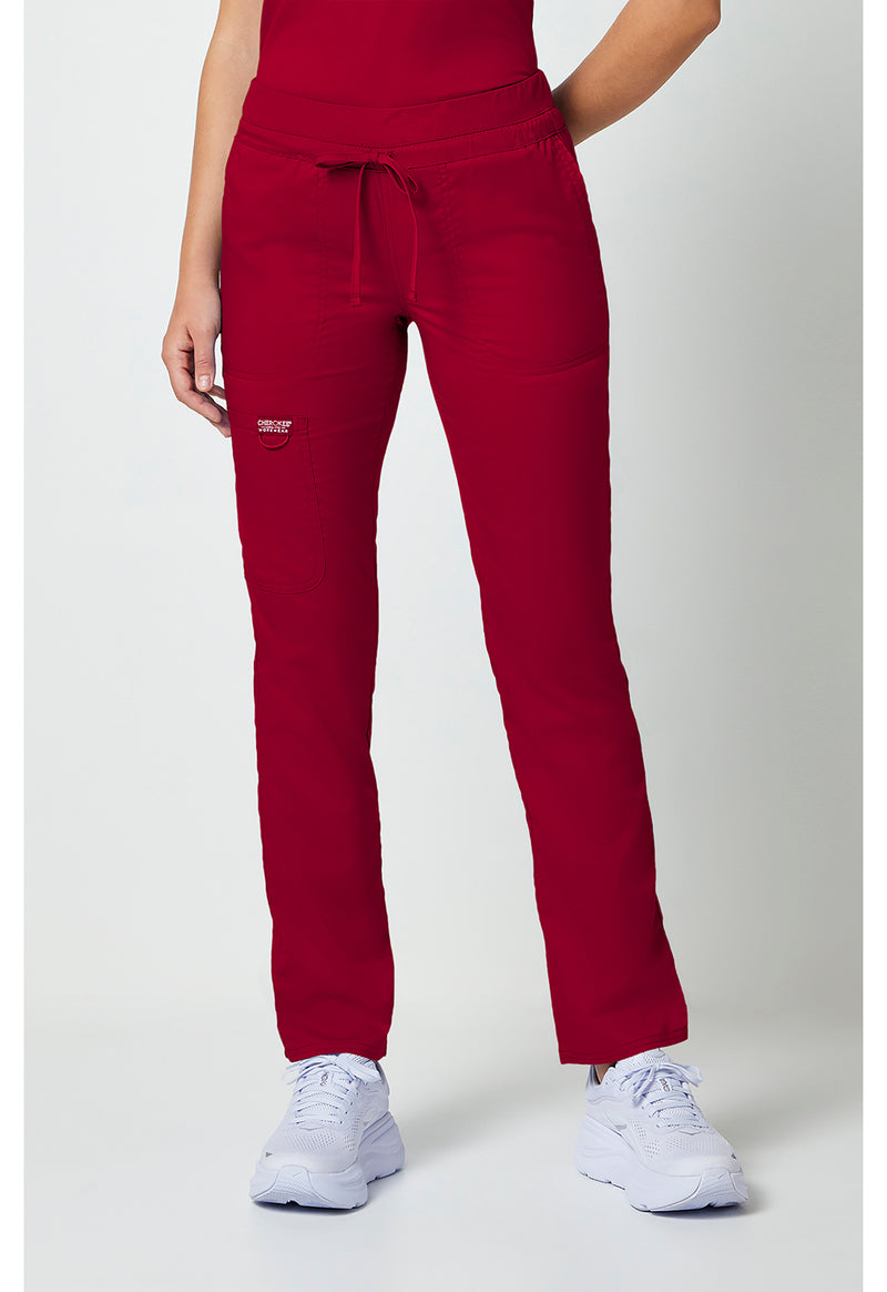Red - Cherokee WW Revolution Women Scrub Pants - Front View