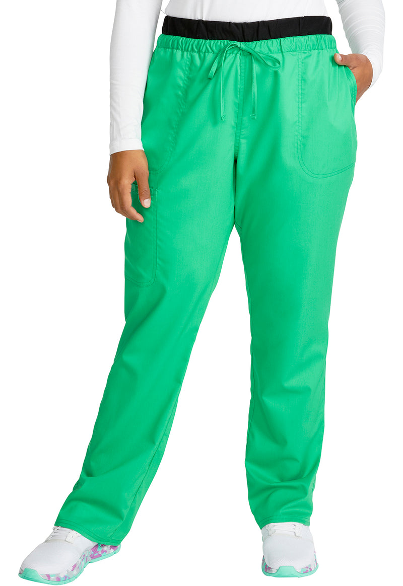 Sparkling Jade - Cherokee WW Revolution Women Scrub Pants - Front View