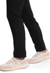 Black - Women's Mid Rise Tapered Leg Drawstring Scrub Pants – Petite (View 3)