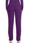 Eggplant - Women's Mid Rise Tapered Leg Drawstring Scrub Pants – Petite (Back)