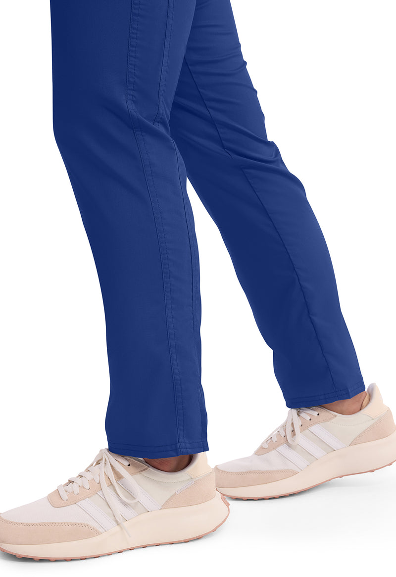 Galaxy Blue - Women's Mid Rise Tapered Leg Drawstring Scrub Pants – Petite (View 3)