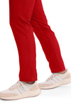 Red - Women's Mid Rise Tapered Leg Drawstring Scrub Pants – Petite (View 3)