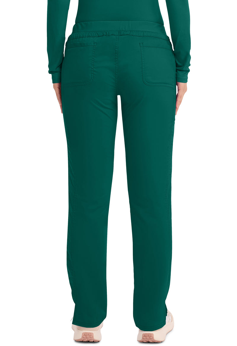 Hunter Green - Women's Mid Rise Tapered Leg Drawstring Scrub Pants – Tall (Back)