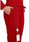 Red - Women's Mid Rise Tapered Leg Drawstring Scrub Pants – Tall (View 2)