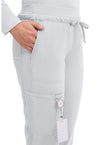 White - Women's Mid Rise Tapered Leg Drawstring Scrub Pants – Tall (View 2)