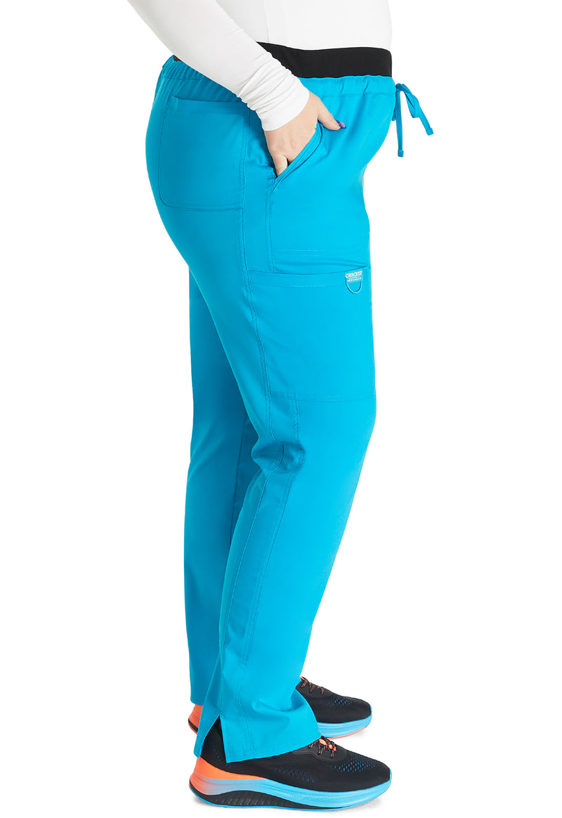 Azure Blue - Cherokee Cherokee WW Revolution Women's Scrub Pants - Right Side View