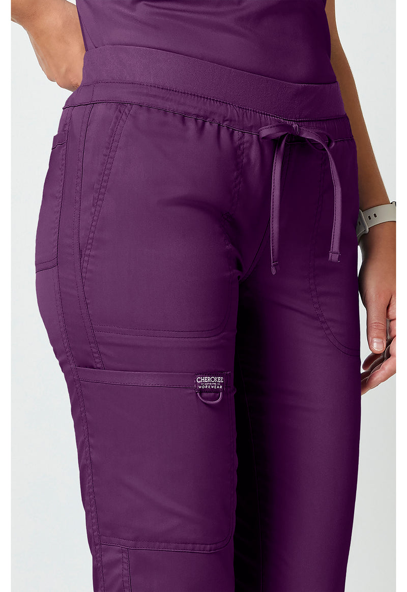 Eggplant - Cherokee Cherokee WW Revolution Women's Scrub Pants - Detail 3 View