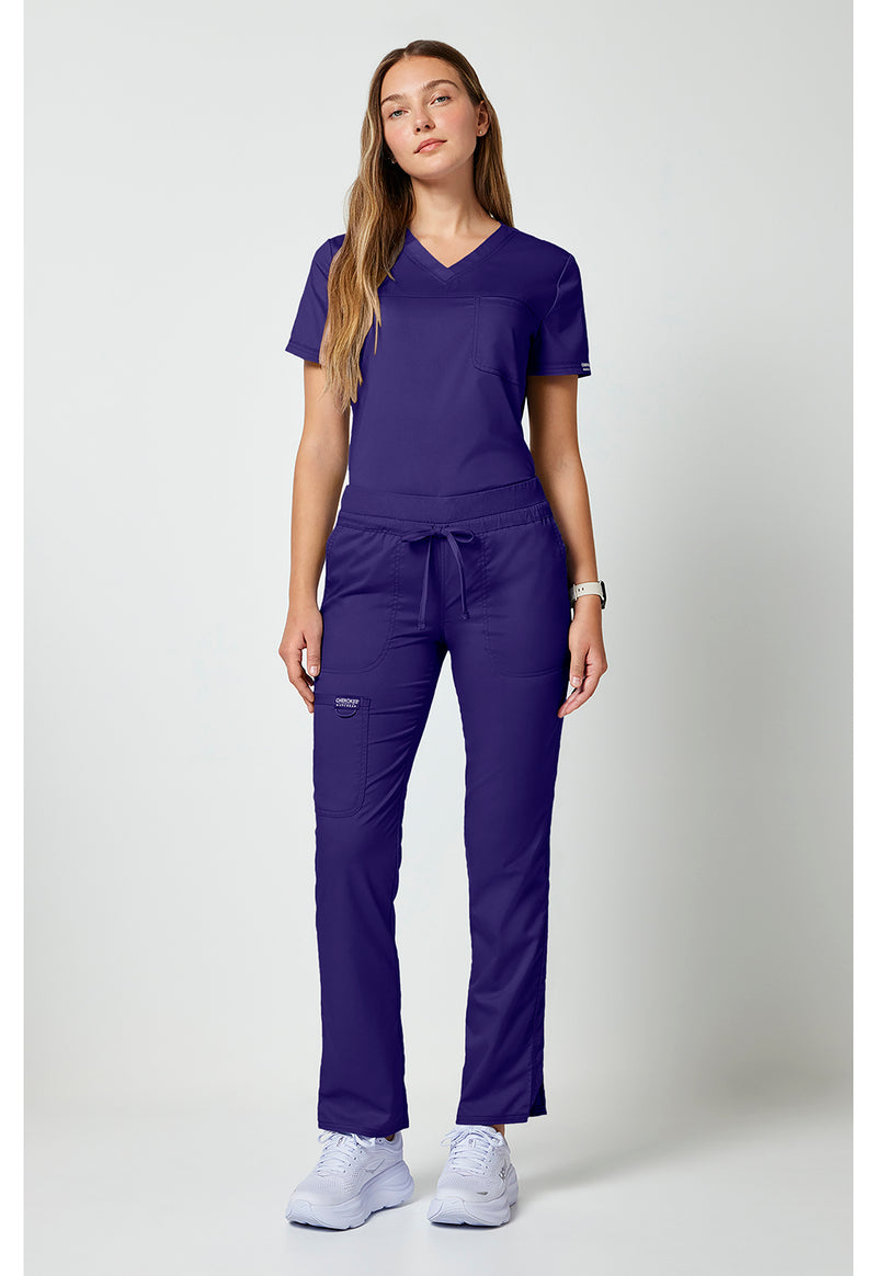 Grape - Cherokee Cherokee WW Revolution Women's Scrub Pants - Detail 1 View