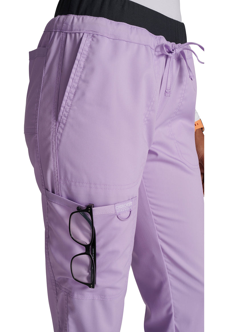 Purple Freesia - Cherokee Cherokee WW Revolution Women's Scrub Pants - Detail 4 View