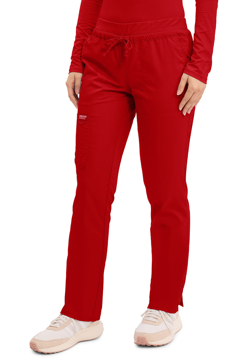 Red - Cherokee Cherokee WW Revolution Women's Scrub Pants - Left Side View