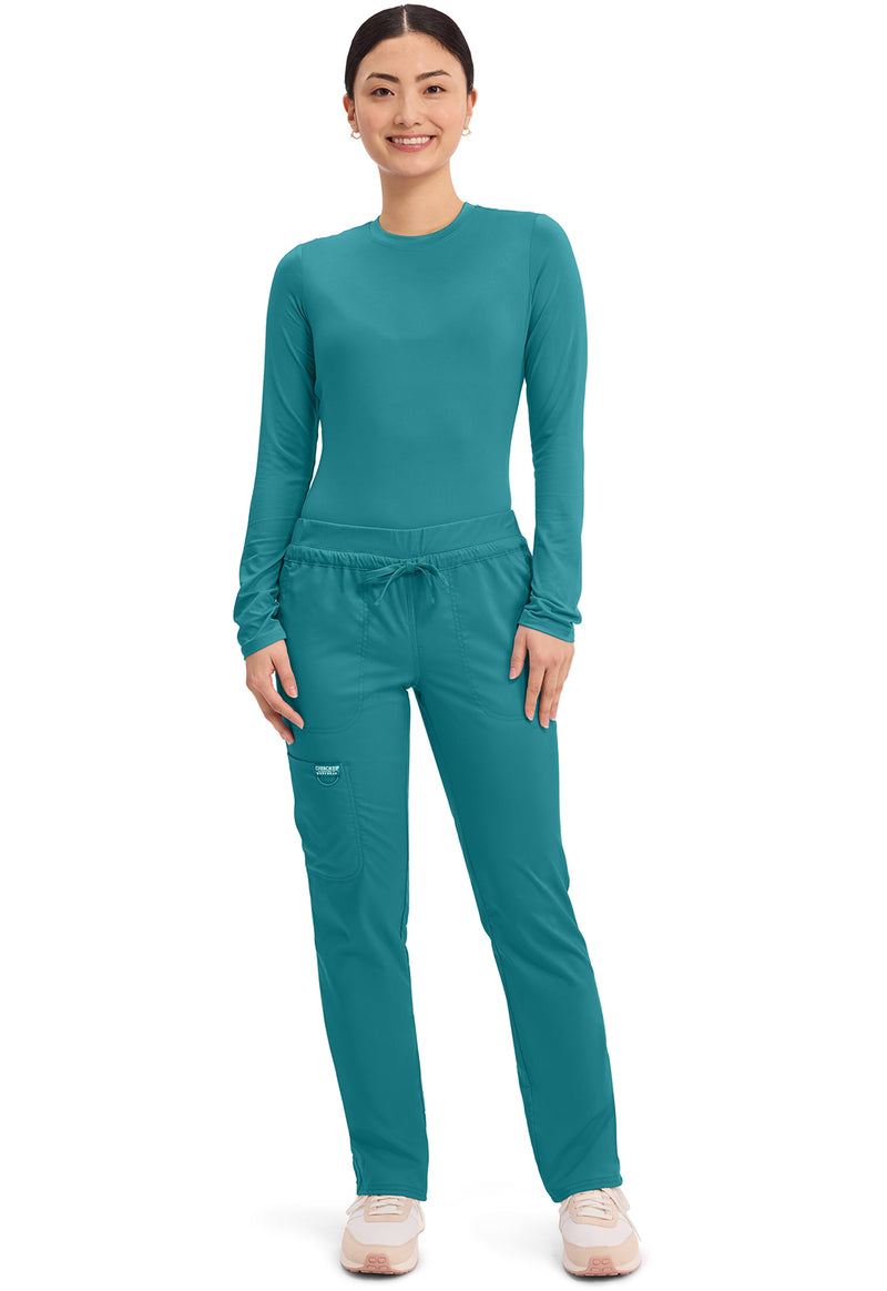 Teal Blue - Cherokee Cherokee WW Revolution Women's Scrub Pants - Detail 1 View
