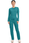 Teal Blue - Cherokee Cherokee WW Revolution Women's Scrub Pants - Detail 1 View
