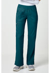 Caribbean Blue - Women's Mid Rise Straight Leg Pull-on Scrub Pants