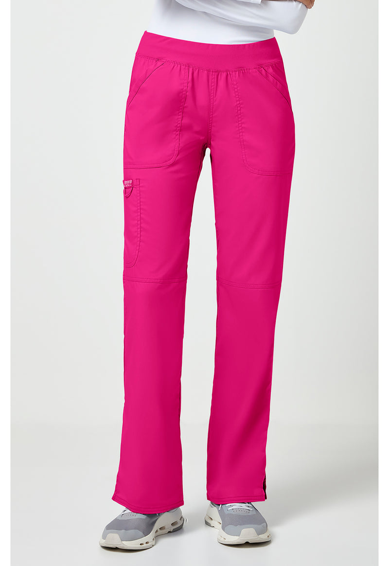 Electric Pink - Cherokee WW Revolution Women Scrub Pants - Front View