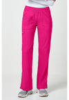 Electric Pink - Women's Mid Rise Straight Leg Pull-on Scrub Pants