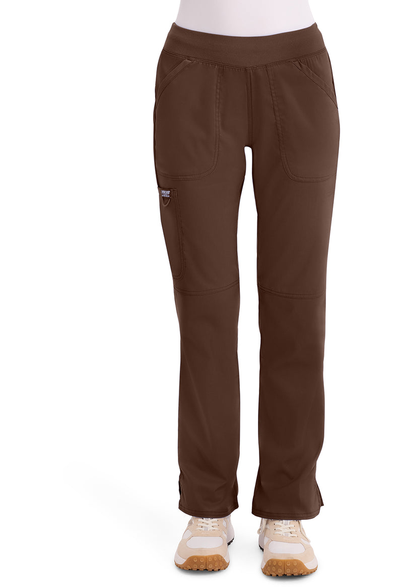 Espresso - Cherokee WW Revolution Women Scrub Pants - Front View