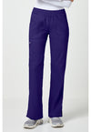 Grape - Women's Mid Rise Straight Leg Pull-on Scrub Pants