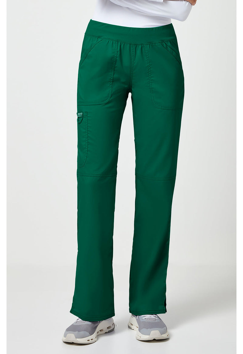 Hunter Green - Women's Mid Rise Straight Leg Pull-on Scrub Pants