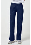 Navy - Cherokee WW Revolution Women Scrub Pants - Front View