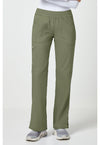 Olive - Cherokee WW Revolution Women Scrub Pants - Front View