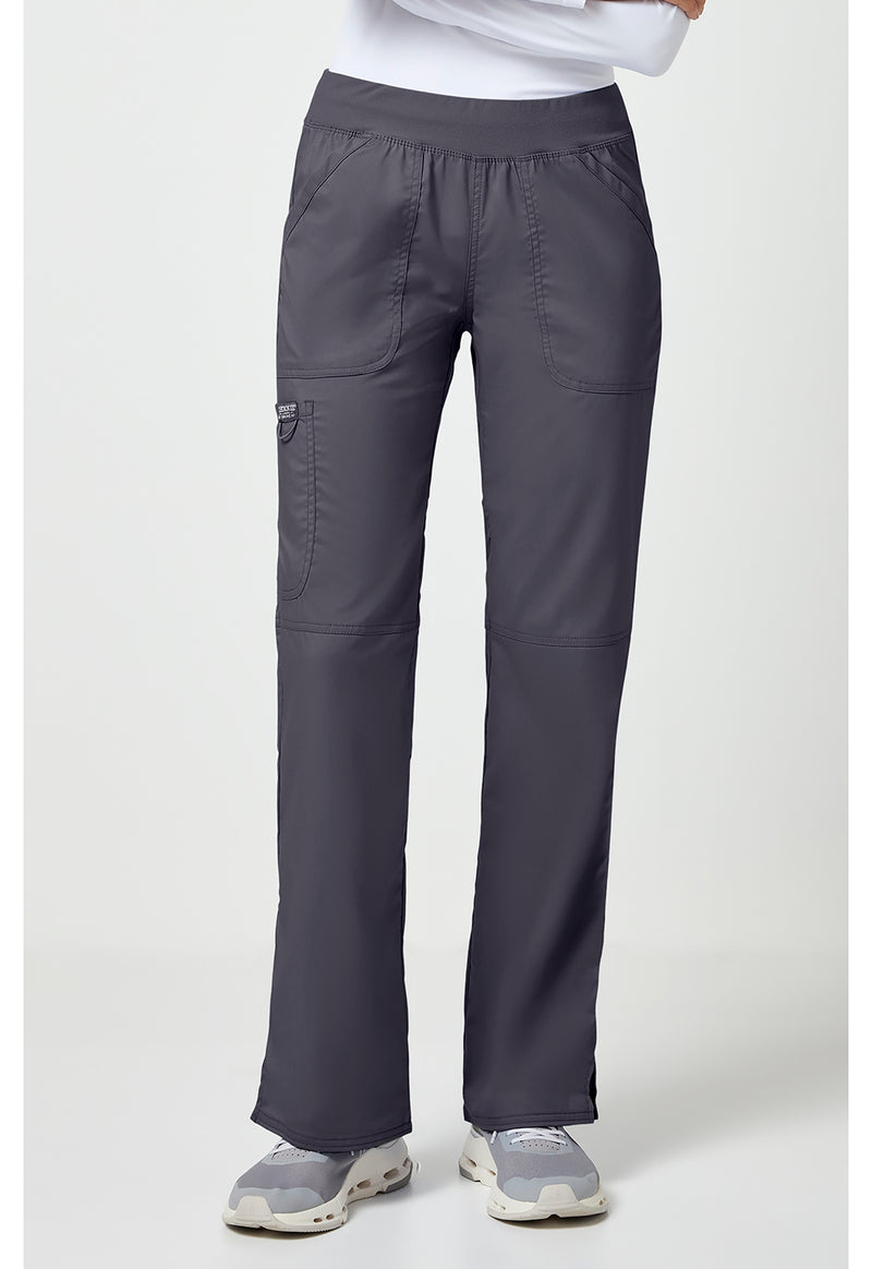 Pewter - Cherokee WW Revolution Women Scrub Pants - Front View