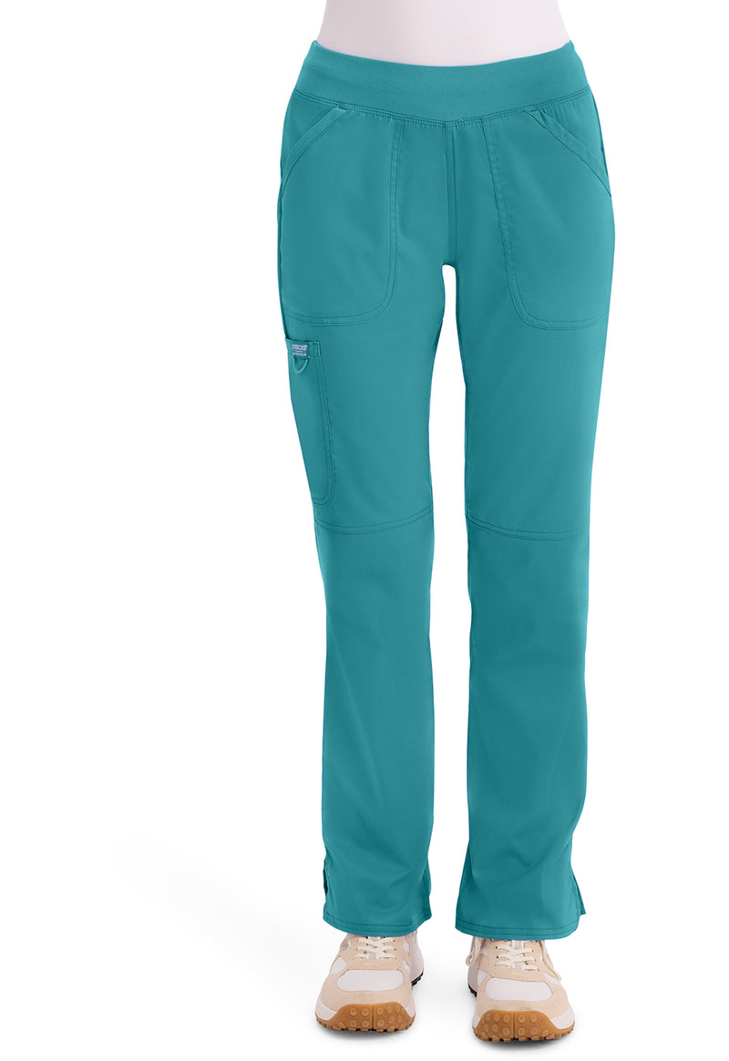 Teal Blue - Cherokee WW Revolution Women Scrub Pants - Front View