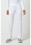 White - Women's Mid Rise Straight Leg Pull-on Scrub Pants