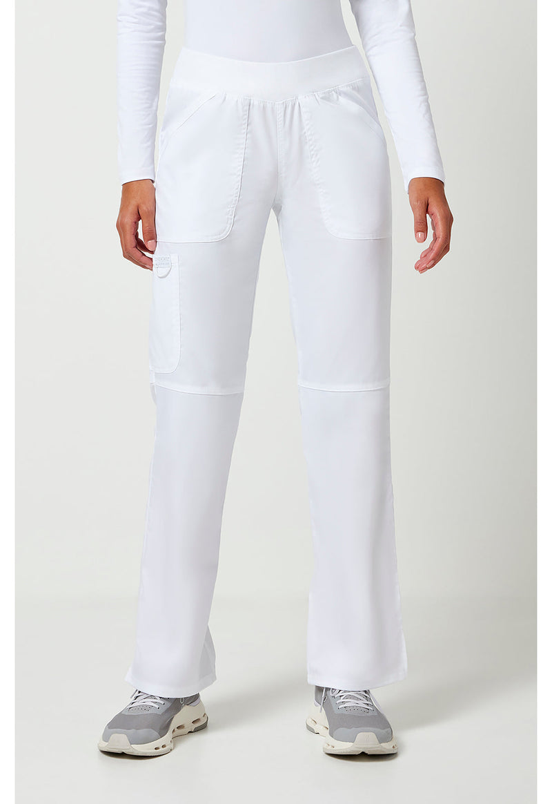 White - Women's Mid Rise Straight Leg Pull-on Scrub Pants
