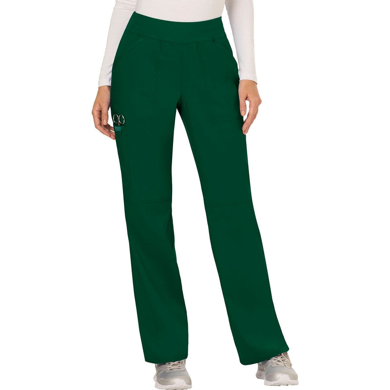 hunter green - Mid Rise Straight Leg Pull-on Pant